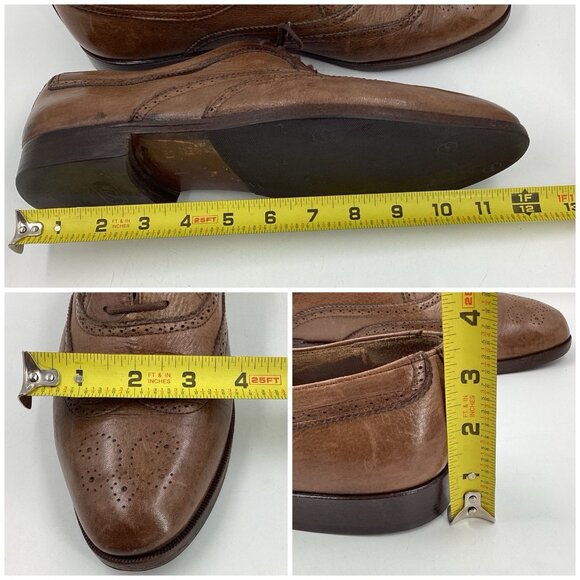 Vtg Mario Bruni Men\'s Jets Brown Leather Oxfords Dress Shoes Made in Italy Sz 11 main image 10
